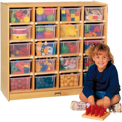 Jonti-Craft® 20 Tray Mobile Cubbie Without Trays, 38-1/2"W x 15"D x 35-1/2"H, Birch Plywood
