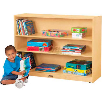 Jonti-Craft® Mobile Adjustable Bookcase, 48"W x 15"D x 35-1/2"H, Birch Plywood