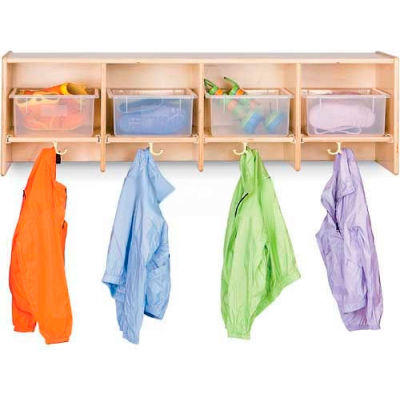 Jonti-Craft® Wall Mount Compartment Locker w/o Trays, 48"W x 15"D x 14-1/2"H, Birch Plywood