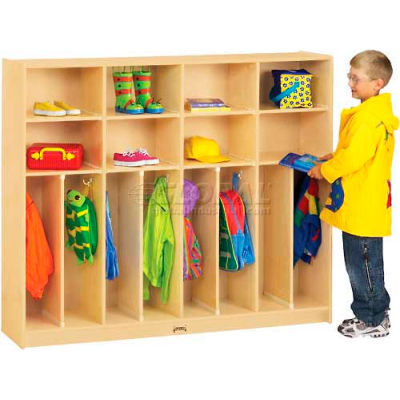 Jonti-Craft® Neat-N-Trim Kid Lockers, 8 Wide, 60"W x 15"D x 50-1/2"H, Birch Plywood