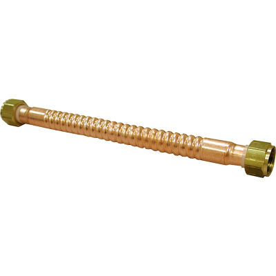 Jones Stephens Copper Corrugated Water Heater Connector, 3/4" FIP x 12