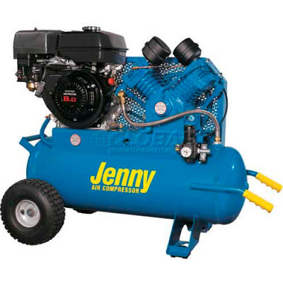 Jenny® G9HGA-17P Portable Gas Air Compressor w/ Honda GX Engine, 9 HP, 17 Gallon, Horizontal