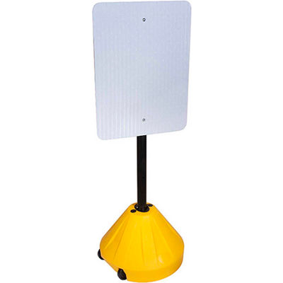 Magic Master PP2-YL-58P Next Generation Rolling Yellow Sign Base w/ 58" Pole