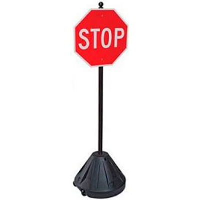 Magic Master XL-PP3-72 XL-Portable Pole Rolling Sign Base, 72" Pole, Black