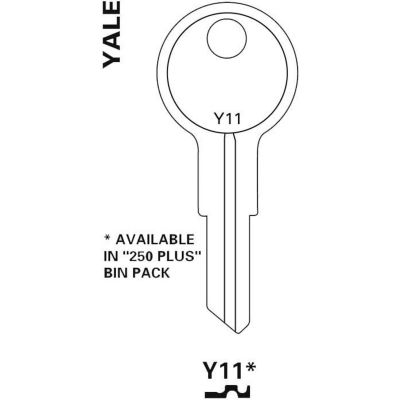 Jet Key Blanks Y11, Brass, Residential, Package Qty 50