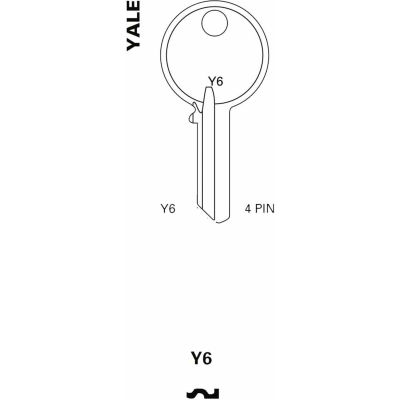 Doors, Hardware & Framing | Locksets | Jet Key Blanks Y6-PB, Brass ...