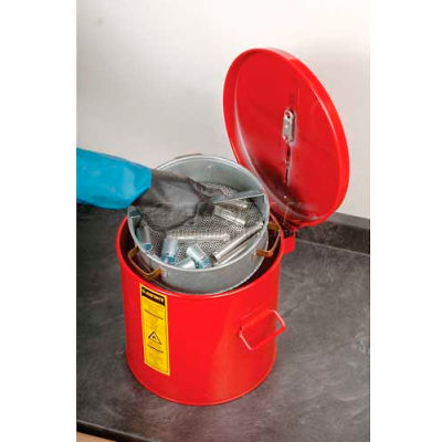 Justrite Wash Tank, 2-Gallon, w/ Basket, Red, 27712