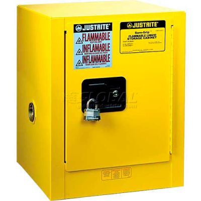 Justrite 4 Gallon 1 Door, Manual, Countertop, Flammable Cabinet, 17"W x 17"D x 22"H, Red