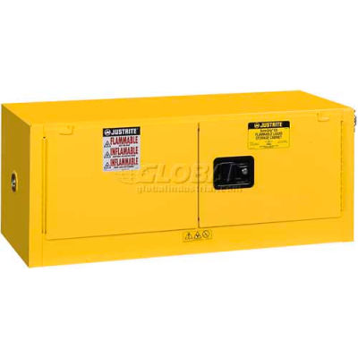 Justrite 12 Gallon 2 Door, Self-Close, Piggyback, Flammable Cabinet, 43"W x 18"D x 18"H, Red