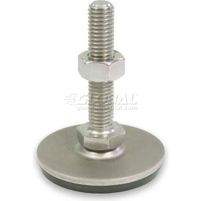 Leveling Foot W/Plastic Cap, 5/8-11 x 3.93" Stud, 1.57" Base Dia, 4.73"H, 1800 Lbs. Cap, 304 SS