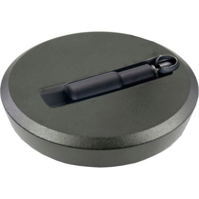 JW Winco - 14MRWKK/R - Aluminum Flat-Faced Handwheel w/ Safety Handle - 5.51" D x 14mm Bore - Black