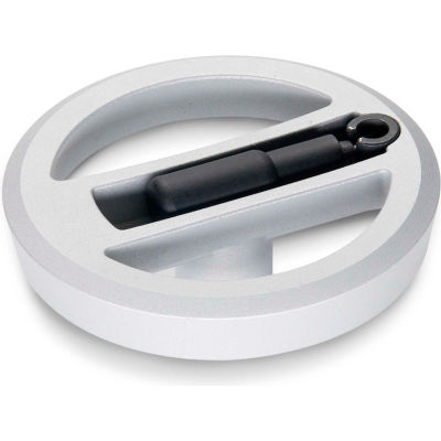 JW Winco - 16MRXEV/R - Alum Flat-Faced Spoked Handwheel w/Retract Handle 6.30" D x 16mm Bore-Silver