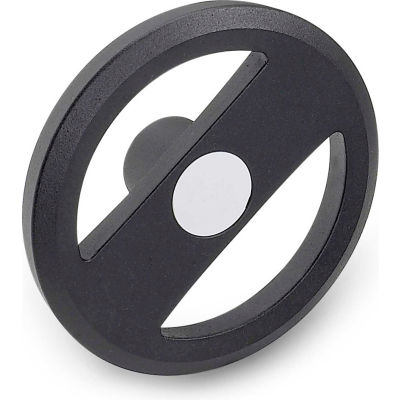 JW Winco - 20MRX5K/A - Alum. Flat-Faced Spoked Handwheel w/o Handle - 7.87" D x 20mm Bore - Black