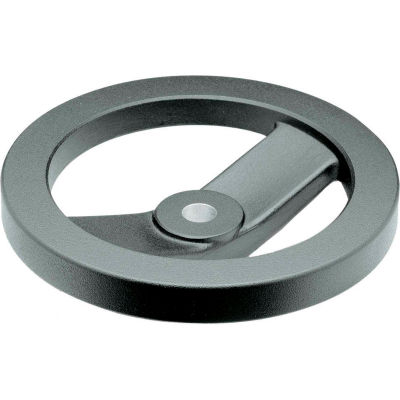 J.W. Winco Black 2 Spoked Handwheel w/o Rev Handle-4.92" Dia x .500" Bore