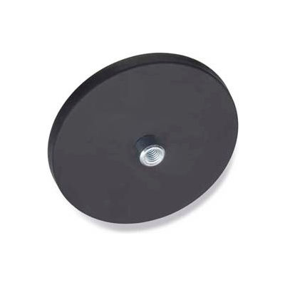 Retaining Magnet Assembly w/ Threaded Bushing and Rubber Jacket - 2.60" Dia. Zinc Plated Steel