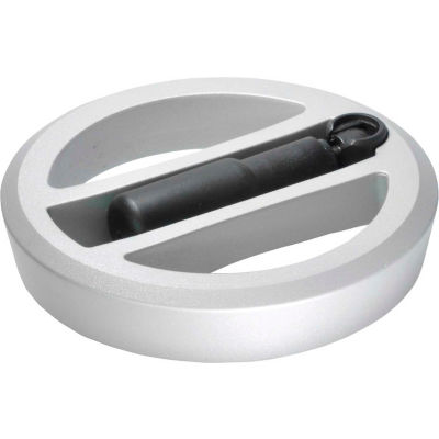 JW Winco - 5BRXLV/R - Alum. Flat-Faced Spoked Handwheel w/Safety Handle 6.30" D x .625" Bore-Silver