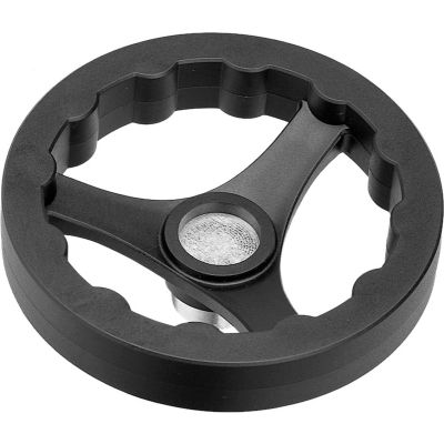 JW Winco - 6359015 - Plastic 3 Spoked Handwheel w/o Handle - 6.30" Dia x .24" Pilot Hole