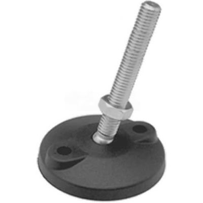 Leveling Mount w/ Lag Bolt Holes, 3/8-16 x 6" Stud, 3.15" Base Dia, 7.375"H, 5000 lbs Load Cap - USA