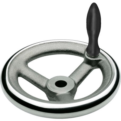 JW Winco - 7BE91/D - Aluminum Spoked Handwheel w/ Revolving Handle - 9.84" Dia x .875" Bore