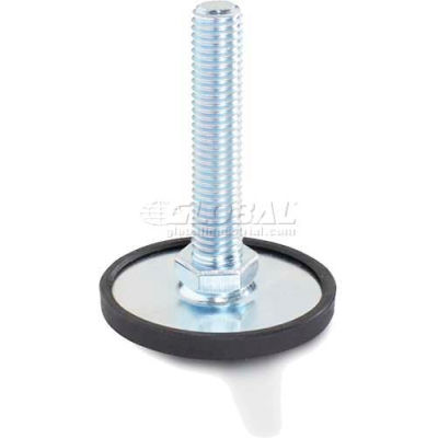 Leveling Foot W/Plastic Cap, 1/2-13 x 3.93" Stud, 1.97" Base Dia, 4.45"H, 2250 Lbs. Cap, Steel