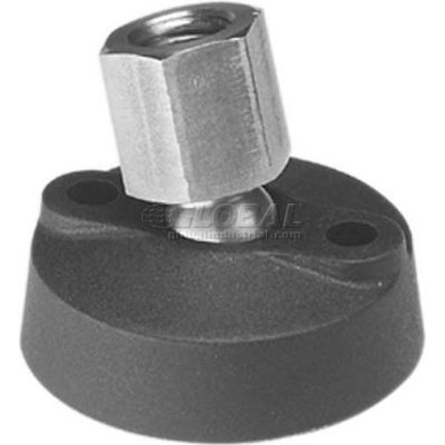 Leveling Mount w/ Lag Bolt Holes, 1/2-13" Socket, 3.15" Base Dia, 1.75"H, 5000 Lbs. Load Cap - USA