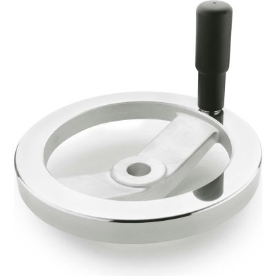 JW Winco - 9ME32/R - Aluminum 2 Spoked Handwheel w/ Rev Handle - 6.30" Dia x 9mm Bore