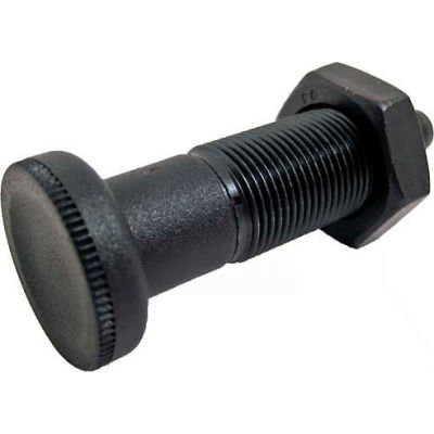 Indexing Plunger w/ Full Thread & Knob Lock Nut Black 7.0x17.0N Pressure M10x1 Thread 5x5mm Pin