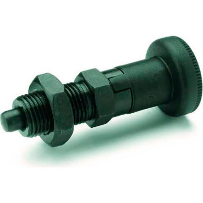 J.W. Winco Indexing Plunger Standard Lock-Out & Nut Black 11.0x30N Pressure M16x1.5 Thread 8x7mm Pin
