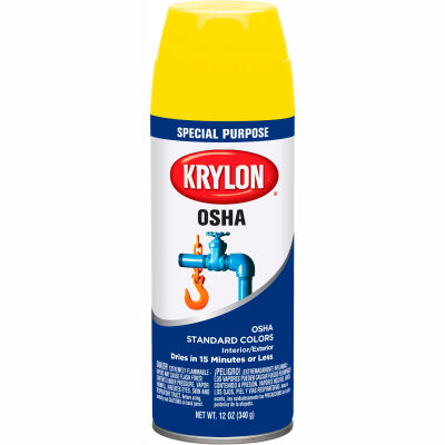 Krylon OSHA Aerosol Paint Safety Yellow, 12 oz. Aerosol Can - K01813007 - Pkg Qty 6