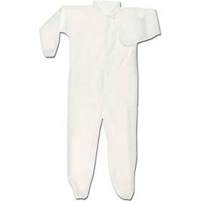 HD Polypropylene Coverall, Elastic Wrists & Ankles, Zipper Front, Single Collar, Blue, 4XL, 25/CS