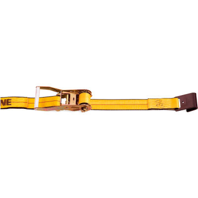 Kinedyne Ratchet Strap 572720 with Flat Hook - 27' x 2" Gold