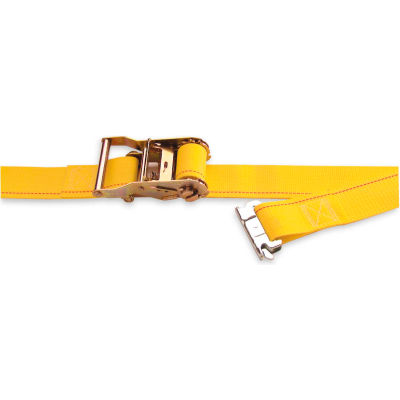 Kinedyne Cargo Control Ratchet Logistic Strap 641201 with Spring Loaded Fitting - 12' x 2" Gold