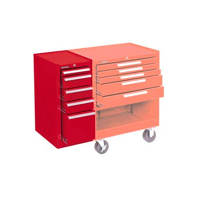 Kennedy® 205XR K2000 Series 13-5/8"W X 20"D X 29"H 5 Drawer Red Hang-On Side Cabinet
