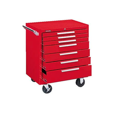 Kennedy® 297XR K2000 Series 29"W X 20"D X 35"H 7 Drawer Red Roller Cabinet