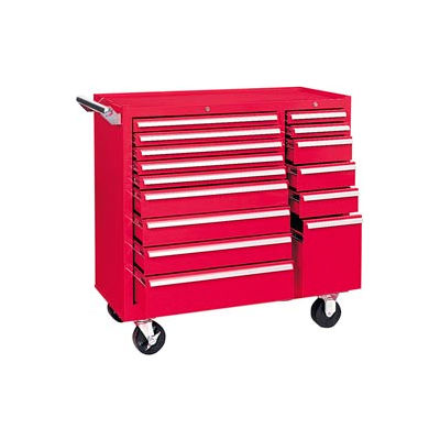 Kennedy® 315XR K1800 Series 39-3/8"W X 18"D X 39"H 15 Drawer Red Roller Cabinet