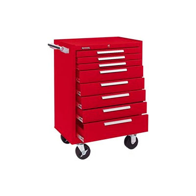 Kennedy® 378XR K1800 Series 27"W X 18"D X 39"H 8 Drawer Red Roller Cabinet