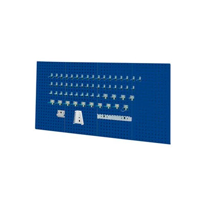Kennedy Manufacturing-VTC Series-50004BL-4 Panel Sq. Hole Toolboard Set w/60-Pc Hooks- Classic Blue