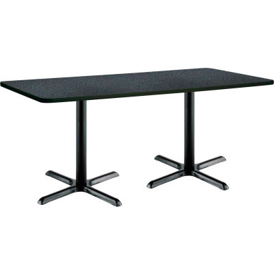 KFI Rectangular Restaurant Table - 36" x 72" - Graphite Nebula Top Black X-Base