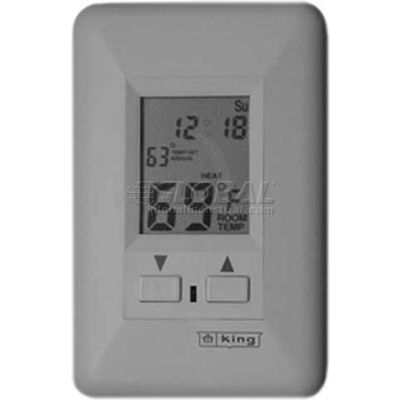 King Electronic Programmable Digital Thermostat ESP230-R, 22 Amp, White