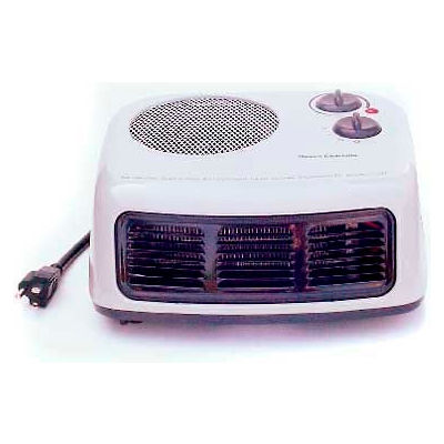 King Desktop Portable Heater HFC1215, 750/1500W, 120V, W/Thermostat And Fan Switch, Light Gray
