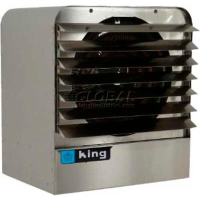 King Unit Heater KBS2405-1-T-B1, 5KW, 240V, 1 Phase, WThermostat & Bracket, Stainless Steel