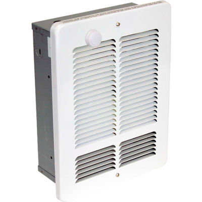 King Forced Air Wall Heater With Built-In Single Pole Thermostat W2415-T-W, 500W, 240V,WHT