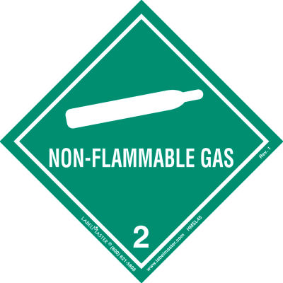 Labelmaster Non-Flammable Gas 2 Label Worded PVC-Free Film Roll 500 HMSL45 4x4