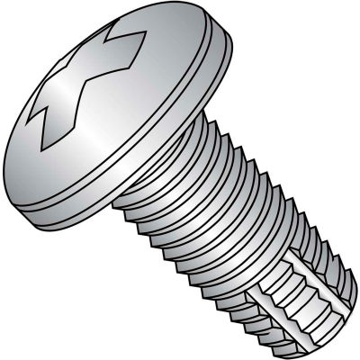 4-40X3/8 Phillips Pan Thread Cutting Screw Type F Full Thrd 18 8 Stainless Steel, Pkg of 5000