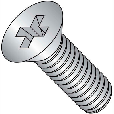 4-40X7/16 Phillips Flat Machine Screw Fully Threaded 18 8 Stainless Steel, Pkg of 5000