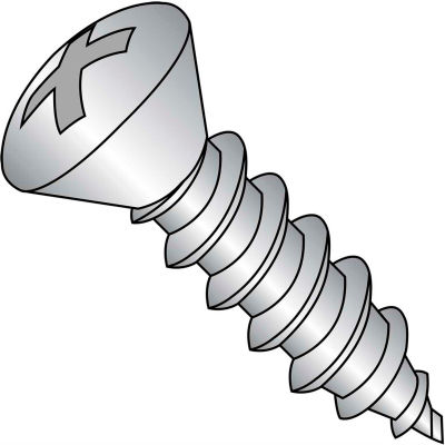 #4 x 1/2 Phillips Oval Self Tapping Screw Type AB Fully Threaded 18-8 Stainless - Pkg of 5000