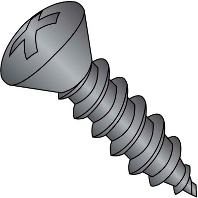 #4 x 1/2 Phillips Oval Self Tapping Screw Type AB Fully Threaded Black Oxide - Pkg of 10000