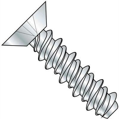 #4 x 1/2 Phillips Flat Undercut High Low Full Thread Zinc - Pkg of 10000