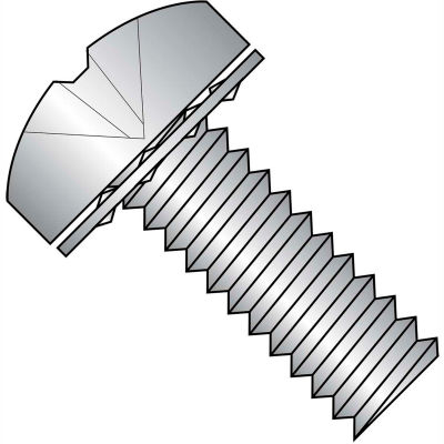 6-32X1/4 Phillips Pan Internal Sems Machine Screw Fully Threaded 18 8 Stainless, Pkg of 5000