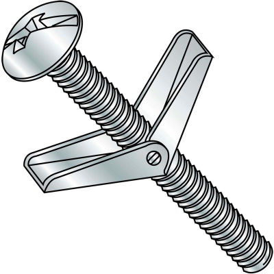 1/8X4 Combination Mushroom Head Toggle Bolt Zinc, Pkg of 50